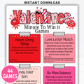 Valentine Minute to Win It Games | Fun Printable Valentine Party Games for Kids, Teens & Adults | Classroom, Family, Office Party Activities