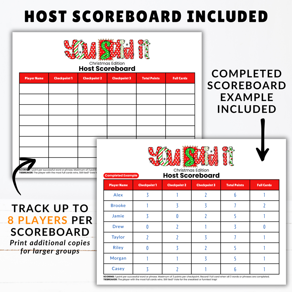 Christmas You Said It Game | 52 Printable Secret Word Cards