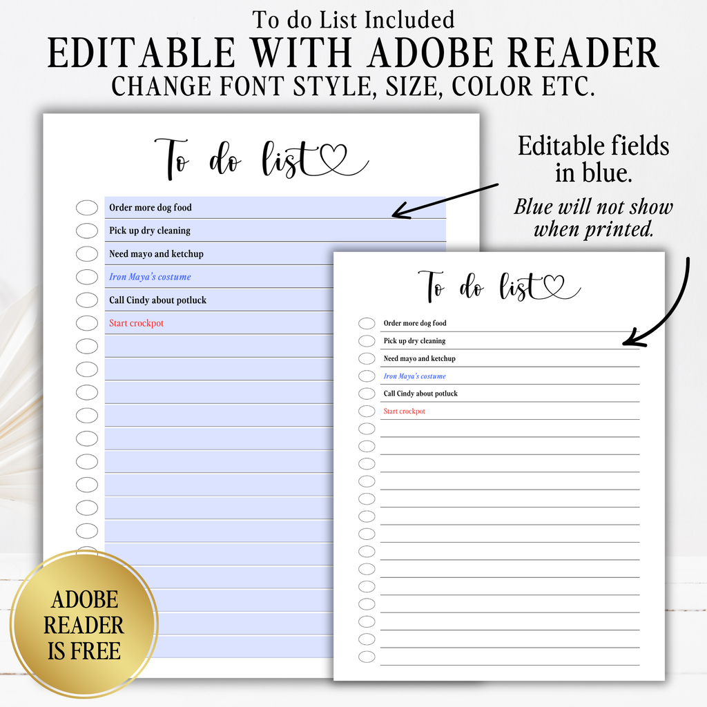 2027 Fillable Landscape Calendar | Sweet Script + Heart | Black | Sunday Start