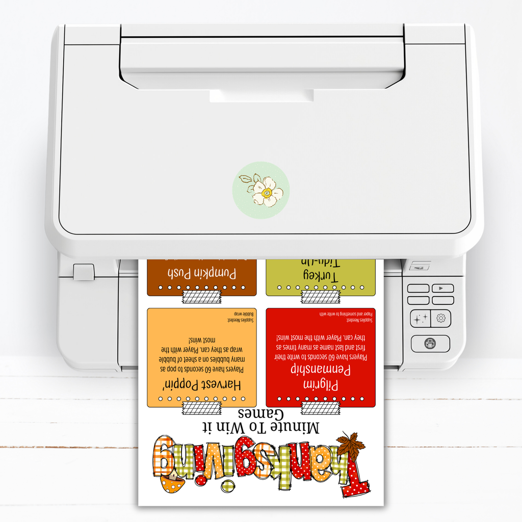 Thanksgiving Minute to Win It Games | 40 Printable Party Games