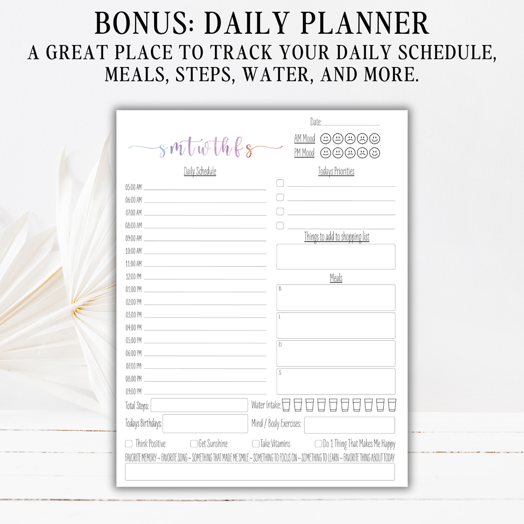 2027 Fillable Landscape Calendar | Sweet Script | Watercolor | Sunday Start