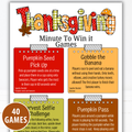 Thanksgiving Minute to Win It Games | 40 Printable Party Games